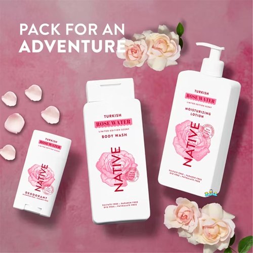 Native Limited Edition Hand & Body Lotion - Turkish Rose Water - 16.5 fl oz | Pack of 2
