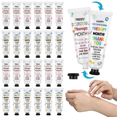 Loopeer 24 Pcs Occupational Therapy Gifts Bulk Hand Cream Set OT Month Appreciation Gifts for Women Travel Size Hand Lotion for Occupational Therapist Nurse Assistant Coworkers
