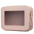 LOFOWN Clear Makeup Bag Women's Waterproof Travel Cosmetic Case and Toiletry Bag Portable Makeup Organizer Bag Car Essential with Zipper (Pink, M-1)