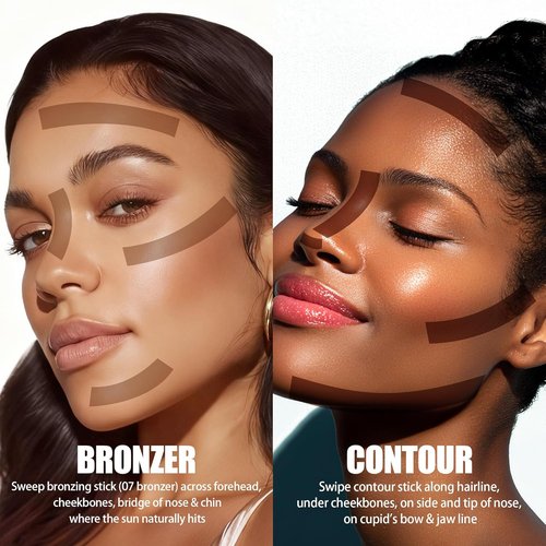 Skiennix Cream Contour Stick - Cool Toned Sculpting Makeup for Natural Definition | Long-Lasting & Buildable (08 Soft Tan)