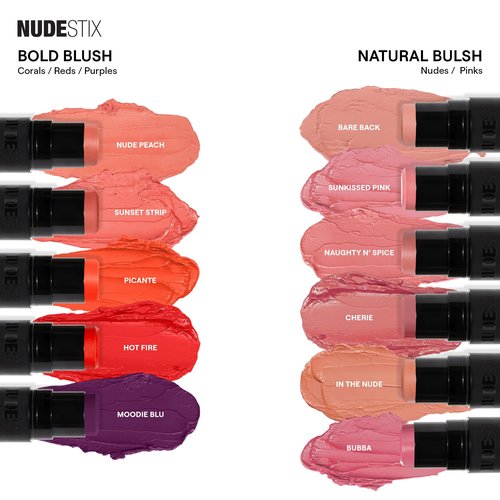 Nudestix Nudies Blush Stick – 3-in-1 Cream Blush for Cheeks, Eyes & Lips with Built-In Brush | Soft Matte Finish for a Natural Flush | Clean, Vegan & Travel-Friendly Makeup (Body Language)