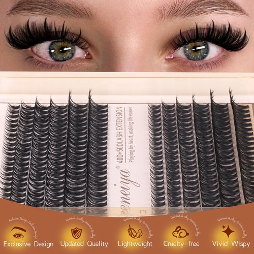 Geeneiya Lash Clusters with Spikes Wispy Eyelash Clusters 8-16MM Lash Extension D Curl Wispy Cluster Eyelash Extensions Spikes Individual Lashes for Professional and Beginners by Geeneiya