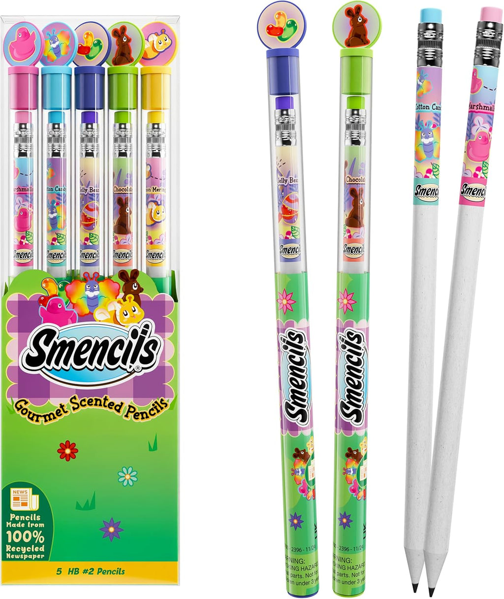 Spring Smencils - Scented HB #2 Pencils, 5 Count | Perfect Gifts for Kids & Classroom Rewards