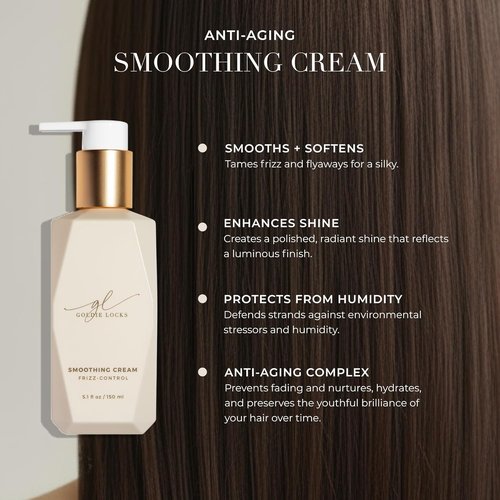 Goldie Locks Anti-Frizz Smoothing Cream - Moisturizes & Boosts Softness - 5.1 fl oz | Safe for Color-Treated Hair