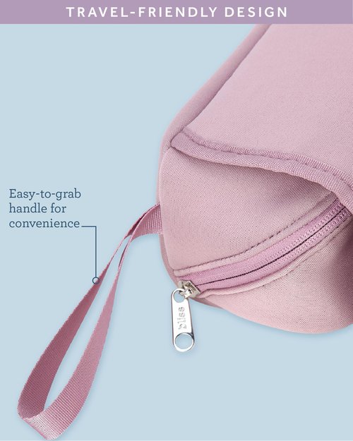 Bliss Womens Travel Heat Tool Bag - Lightweight Heat-Resistant Travel Case for Hair Dryer, Curling Iron, Hair Straightener & Styling Tools, Pink Gaze