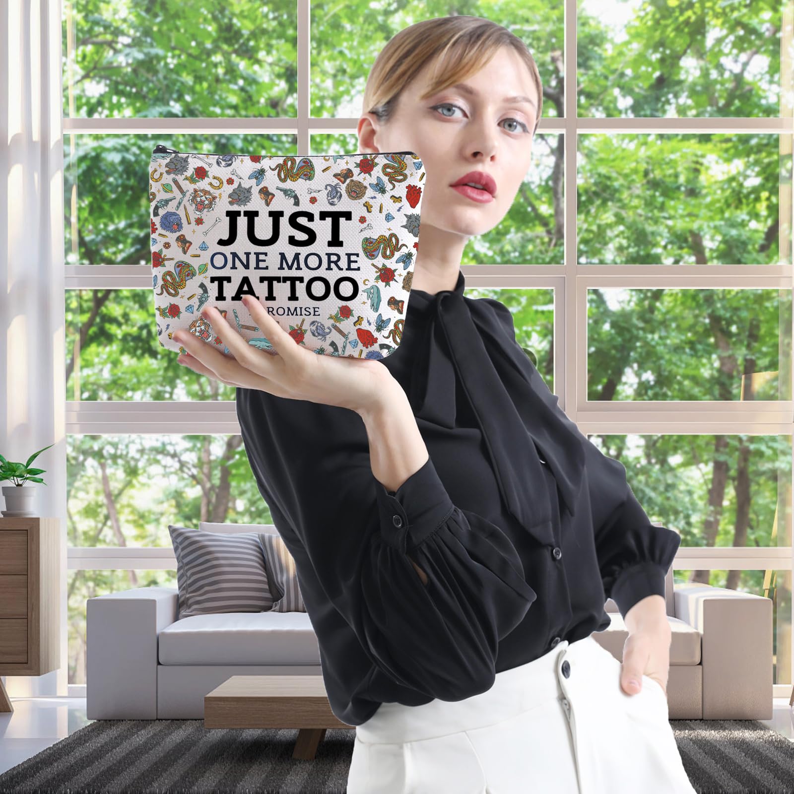 WCGXKO Tattoo Lover Gift Tattoo Artists Gift Just One More Tattoo I Promise Zipper Pouch Makeup Bag (MORE TATTOO)