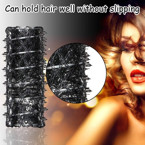 Skiennix Hair Rollers Set - 48 Wire Mesh Perm Rods with Duck Teeth Clips | 0.71/0.87/1.1 Inch Sizes