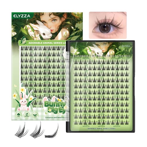 Lash Extension Kit LC Curl DIY Eyelash Extension With Thin Lash Band Natural Look Faux Lash Clusters With Bottom Lashes, 10-12mm Individual False Lashes for Self Use