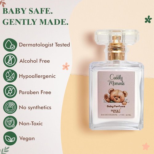 Nova Scents Baby Cologne - Alcohol Free, Hypoallergenic Floral Perfume for Babies | 1.7oz, 50ml - Cuddly Moments