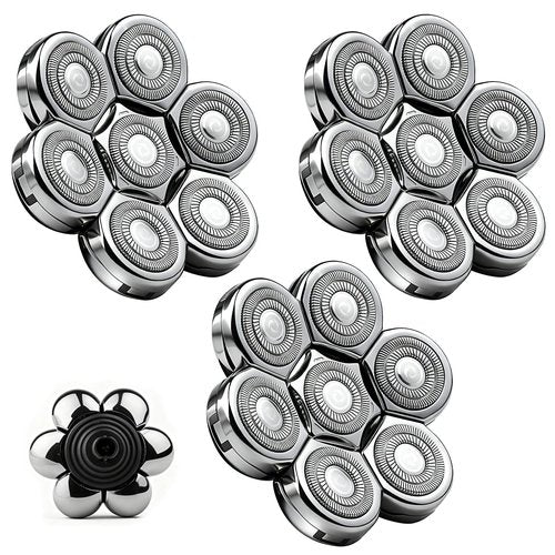 7 Head Shaver Replacement Head Shavers for Bald Men for Most Brand Men Foil Shaver Razor Universal Shaver Head,3pack