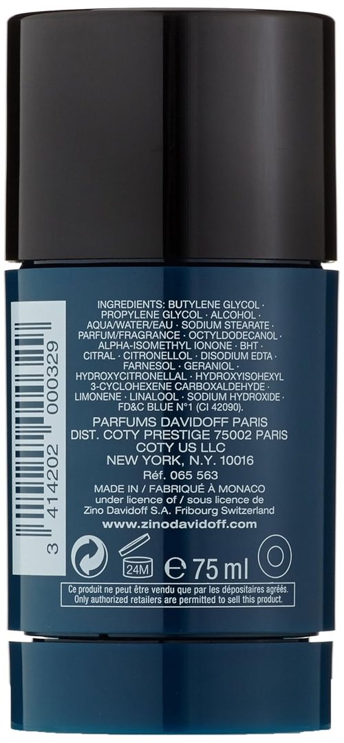 Davidoff Cool Water Men's Deodorant Stick - Refreshing Coriander, Mint, Lavender & Amber - 2.5 fl oz