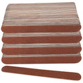 100 Pcs Wooden Nail Files, 7 Inches Emery Board Nail File for Nature Nails, Manicure Tool Set Disposable Nail File for Home Salon Brown