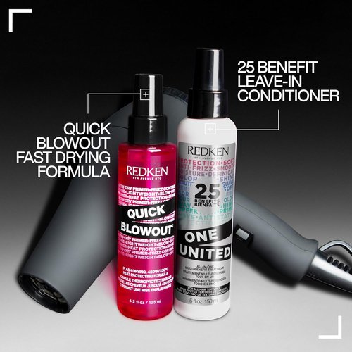 Redken Quick Blowout Heat Protectant Spray - Lightweight Styling Primer for All Hair Types, Adds Shine & Smooths