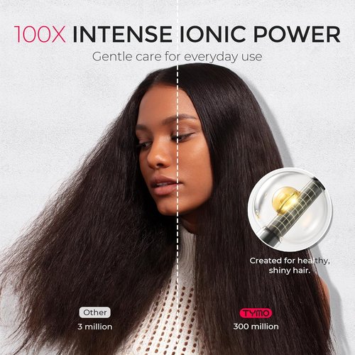 TYMO Diffuser Hair Dryer - 300 Million Ionic Technology, Lightweight Travel Blow Dryer for Curly Hair, Black