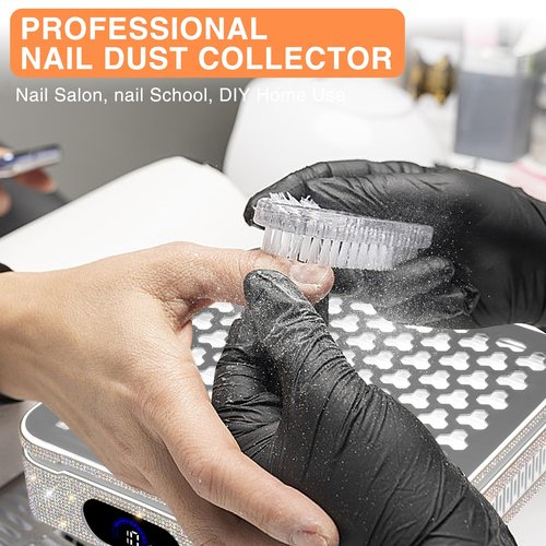 IMENE Rechargeable Nail Dust Collector, 10-Gear Powerful Cordless Nail Fan Dust Collector for Nails Vacuum Duster Professional Dust Collector for Nail Tech