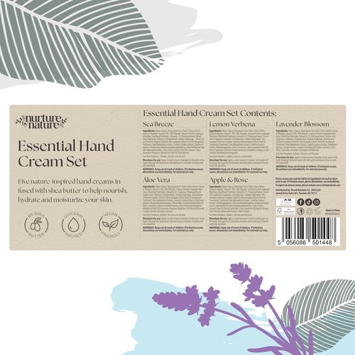 Hand Cream Gift Set from Nurture by Nature, 5pcs, Mothers Day Gifts, Hand Lotion Travel Size, Enriched with 6% Shea Butter & Glycerin, Hand Cream for Women, Dry Skin, Hand Lotion Gift Set for Women
