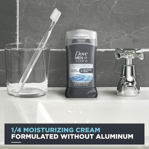 Dove Men+Care Gift Set – Clean Comfort Body + Face Wash, Clean Comfort Aluminum-Free Deodorant & Dual-Sided Shower Tool (3 Piece Set)
