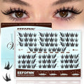 Manga Lash Clusters Wispy Eyelash Clusters Spider Lashes Anime Cluster Eyelash Extensions Natural Lash Cluster Fox Eye Individual Lashes Spiky Cluster Lashes DIY Lash Extensions (10-16mm,C Curl)