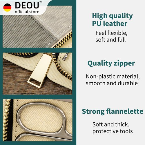 DEOU Manicure Sets Nail Clippers Stainless Steel Manicure and Pedicure kit Girls Professional Nail Files and Men's Grooming Scissors Tools for Home Personal Care or Gifts (Gray upgraded version)
