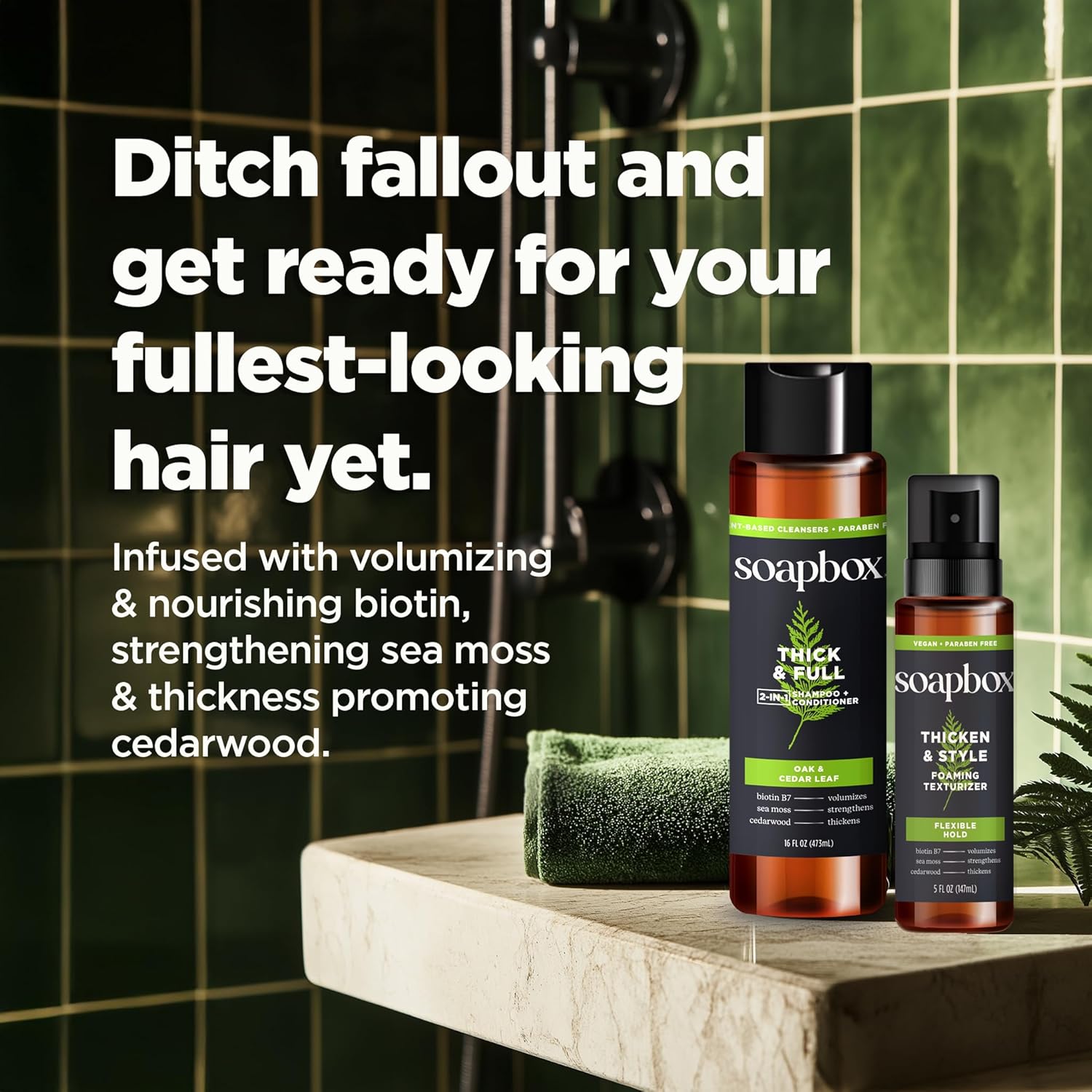Soapbox Men's 2-in-1 Shampoo and Conditioner - Natural Oak & Cedar Leaf, 16oz