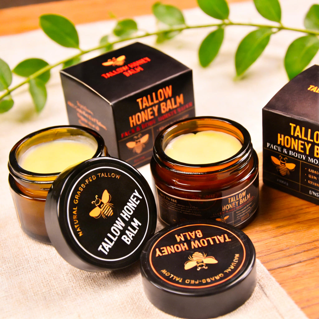 Yotdar 2 Pack Beef Tallow for Skin, Grass-Fed Beef Tallow and Honey Balm, Body & Face Moisturizer, Natural Hydrating Cream for Body (2 Oz)