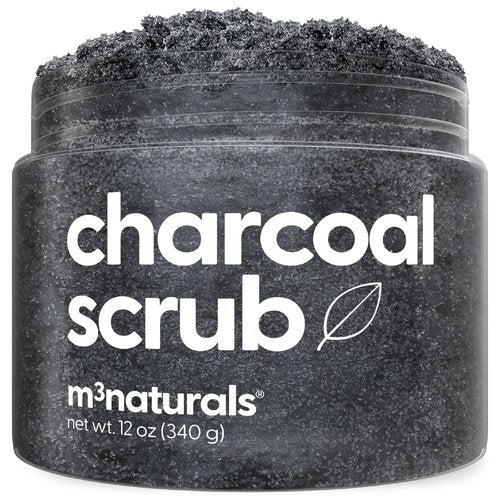 M3 Exfoliating Charcoal Scrub - Collagen & Stem Cells for Body Toning, Detox & Smoothing | 12 oz