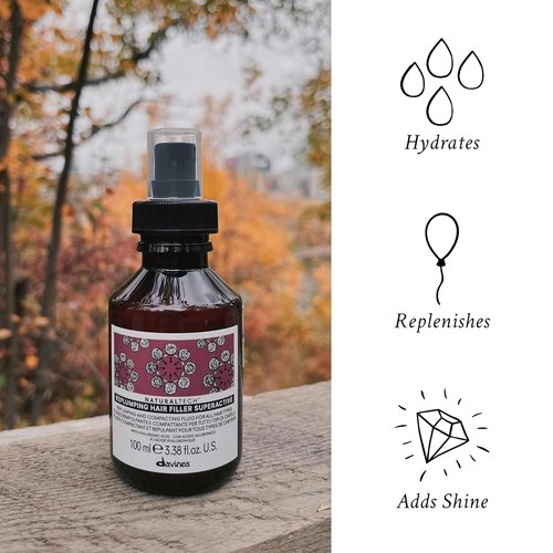 Davines Naturaltech Replumping Hair Filler - Moisturizing Formula for Fine Hair | Thickens & Plumps, 3.38 Fl Oz