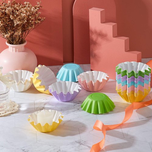 Boao Wax Melt Liners Reusable Leakproof for Any Wax Cubes Waxes Warmer Containers Cups for Scented Candle Plug in Warmers Electric Waxes Melters Burner(Pink, Blue, Green, Yellow, Purple,150 Pieces)