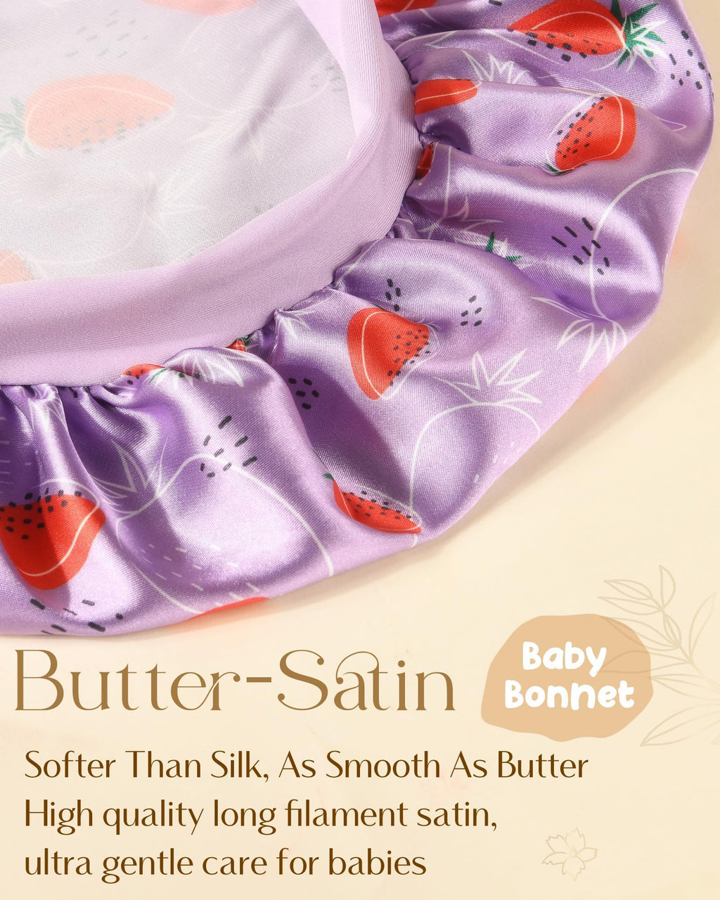 YANIBEST 2 PCS Baby Bonnet Silk Satin Bonnet for Kids Sleeping Cap Curly Natural Hair Silk Bonnets for Girls Boys Infant