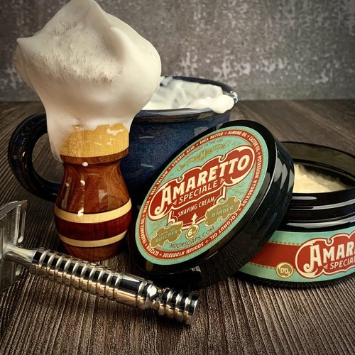 Moon Soaps Amaretto Speciale – Luxury Tallow Shaving Soap with Almond & Dark Cherry Scent, 6 oz