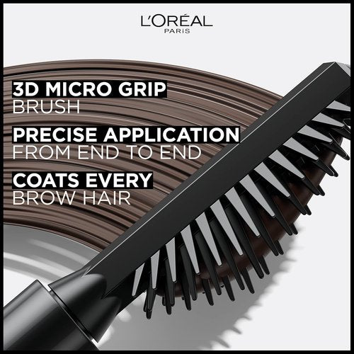 L'Oreal Paris Infallible Brow Mascara - 24H Volumizing Eyebrow Makeup for 2X Fuller Brows | Light Brunette, 0.13 Fl Oz