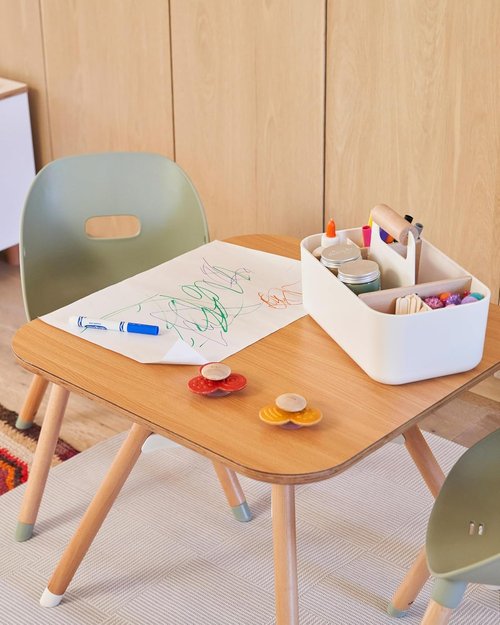 Lalo The Caddy - Versatile Multi-Purpose Storage Solution with Removable Dividers | BPA-Free, Coconut Color