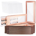 Yeaqee 100 Pieces Empty Nail Package Box with 100 Pcs White Background Papers Empty Nail Tip Box Packaging with 240 Pcs Adhesive Double Sided Tape Set for Press on Business Salon(X-Large)