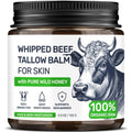 Beef Tallow for Skin – Grass Fed Face Moisturizer & Whipped Body Balm - Honey & Beeswax – Vitamin A, D, E, K Rich Cream – Fragrance Free & Non-Comedogenic Dry Sensetive Skincare