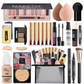 All in One Makeup Kit for Women Full Kit,Travel Make Up Gift Set for Women Teens Girls, Includes Eyeshadow,CC,Foundation,Lipstick,Mascara,Brush,Sponge,Brow Powder & Soap,Eyeliner,Primer,Contour,Bag