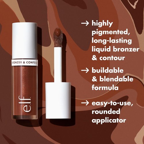 e.l.f. Camo Liquid Bronzer - Silky, Highly Pigmented Formula for Long-Lasting Glow | Vegan, 3 Light