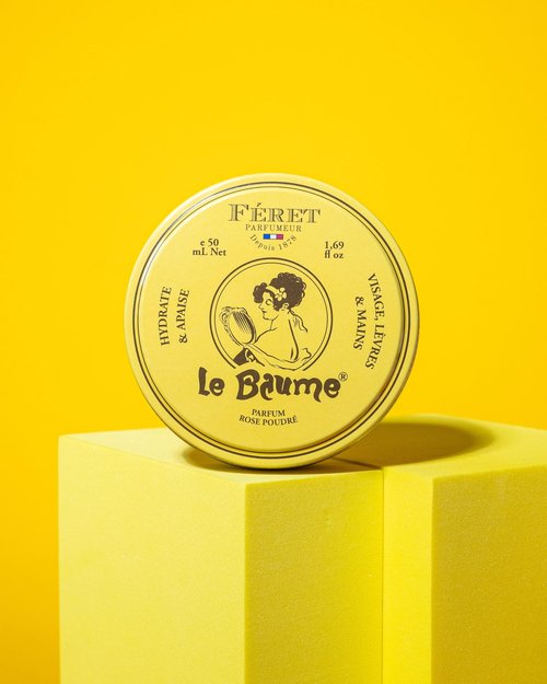 Féret Parfumeur Le Baume Multi-Purpose Balm – Rose Poudré – Deeply Hydrating Moisturizer for Dry Cracked Skin, Lips & Cuticles - Natural Lip Balm with Shea Butter & Honey – 50ml/1.7 Ounce