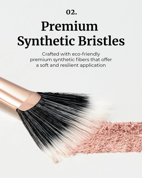 Glint Makeup Fan Brush - Professional Brush for Blush & Highlighter Makeup. Premium Soft Vegan Synthetic Makeup Brush for Precise Application and Blending.