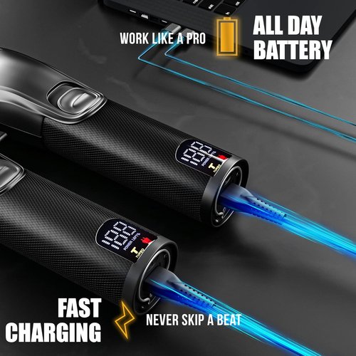 Novah® Professional Hair Clippers - Cordless Barber Clipper Set for Men's Haircuts | Gold Finish