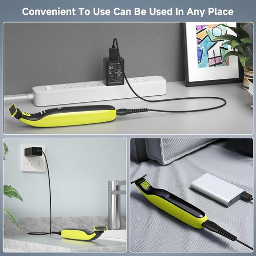 NFGEKT 5V Charger Fit for Philips Norelco OneBlade QP2724 MG5910, USB Charging Cord Fit for Wet & Dry Shavers & Trimmers, Compatible with Philips 2000 3000 7000 Series QP2834 MG7910 MG9510 Shavers