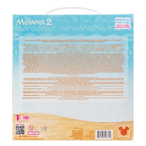 Townley Girl Moana 2 Water-Based Peel Off Nail Polish Set with Glittery Shimmery Opaque Colors for Girls Kids Ages 3+ Perfect for Parties Spa Days Makeovers 18 Pcs
