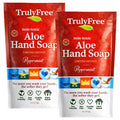 Truly Free Peppermint Hand Soap - 10X Concentrated Aloe Vera, Moisturizing & Gentle Cleanser | 2 Refill Pouches