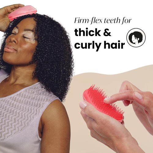 Tangle Teezer Original Detangler Brush - Perfect for Thick & Curly Hair | Pink Punch Color
