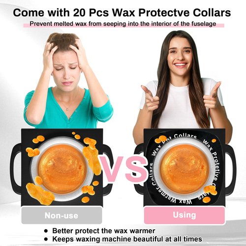 Professional Waxing Kit Wax Warmer Single Pot Wax Heater Machine for Hair Removal, Large Waxing Pot with Non-Stick Easy Clean Pot, 50 Sticks & 20 Collar, for Spa Salon Beauty Esthetician Home (Black)