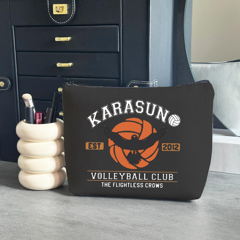 WCGXKO Anime Lover Volleyball Club Makeup Bag - Japanese Volleyball Anime Cosmetic Pouch