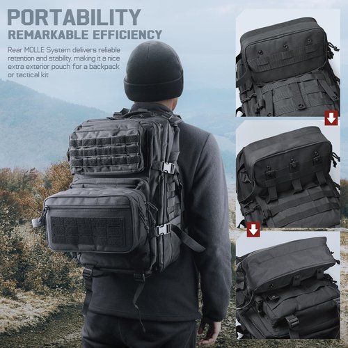 RXW Toiletry Bag for Men, Tactical Dopp Kit Military Hygiene Bag Mens Toiletry Travel Bag MOLLE EDC Pouch Small Toiltries Travel Bathroom Shaving Kit Shower Bags