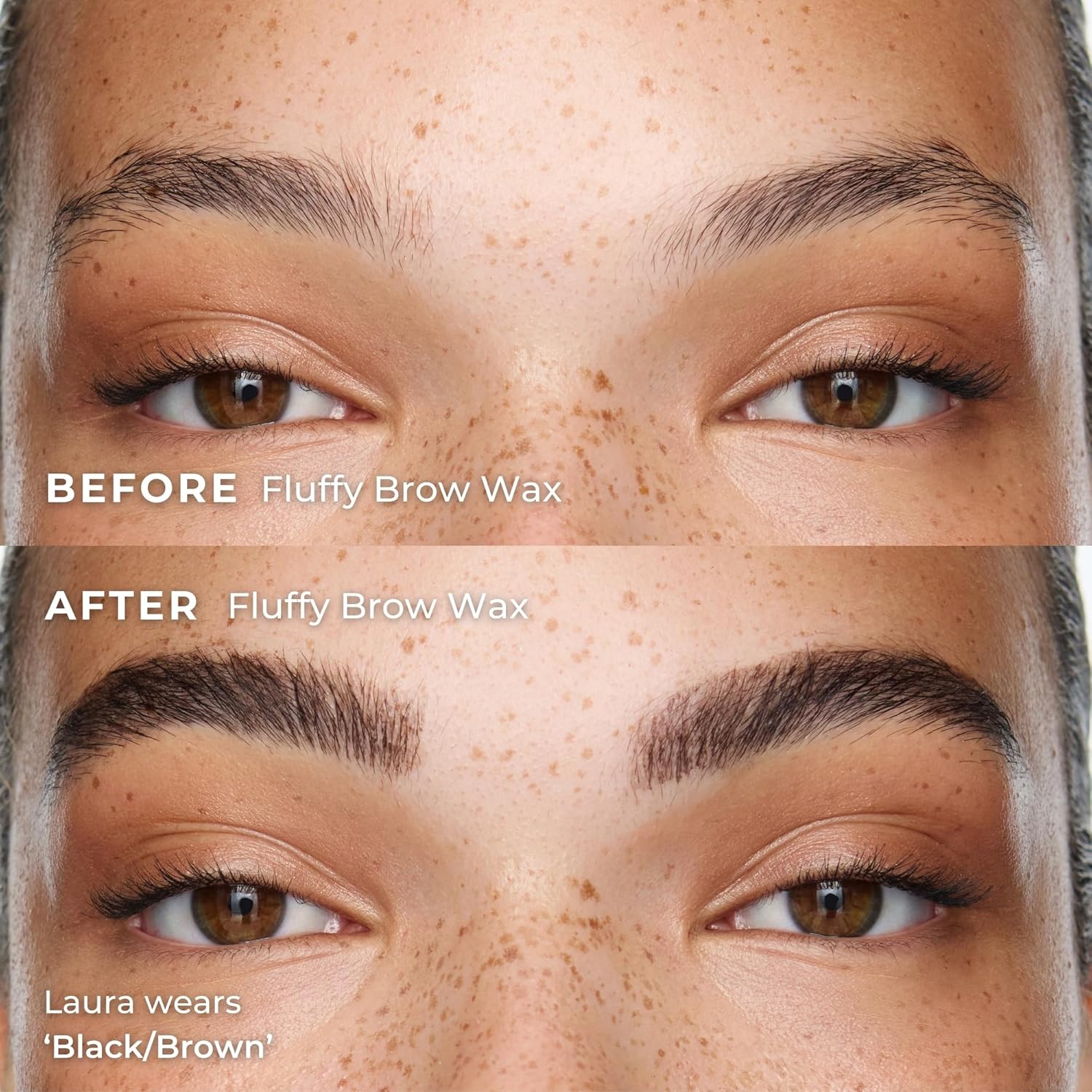 Wunderbrow Fluffy Brow Wax - 16-Hour Hold, Smudgeproof & Water-Resistant | Shade: Black/Brown