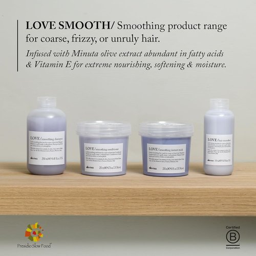 Davines LOVE Smoothing Perfector Serum - Anti-Frizz Thermal Leave-On for Wavy, Coarse Hair | 5.07 Fl Oz