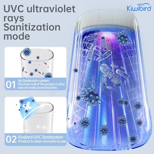 KIWIBIRD Mini Water Flosser - Ultra-Portable Cordless Oral Irrigator with UVC Light & IPX8 Waterproof | 230mL Teeth Cleaner for Tonsil Stones & Braces Care (Purple)