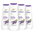 Dove Body Wash 4 Count Relaxing Lavender Oil & Chamomile for Renewed, Healthy-Looking Skin Gentle Skin Cleanser with 24hr Renewing MicroMoisture 20 oz